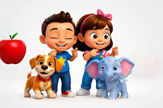 create viral 3d kids animation, nursery rhymes, ai children videos for youtube