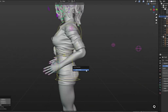 3d vrchat avatar rigging, weight paint, humanik,unity npc rig,lens studio,viseme
