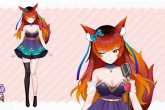 do live2d layered vtuber model design and full body rigging with vbridger