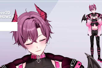 design live2d model, vtuber rigging, 2d vtuber model, anime vtuber model
