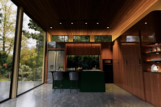 draw a 3d design of your comfortable dream interior