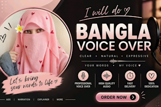 do bengali voice over for you