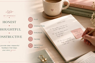 beta read your romance, fantasy or fiction manuscript