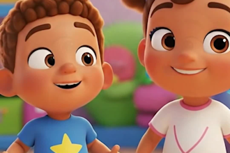 create ai 2d 3d kids lerning videos