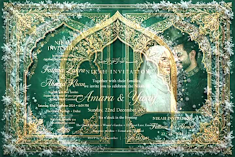 create luxury islamic wedding invitation video