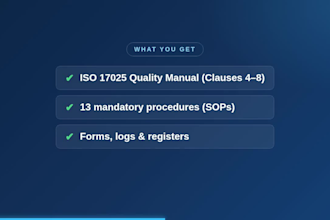 create iso 17025 documented quality management system for your lab