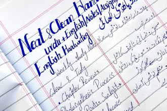 write notes in neat urdu and english handwriting