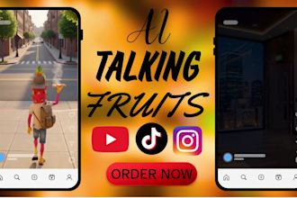 create viral ai talking fruits, talking object, fruit animation shorts