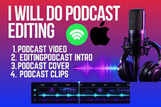 podcast editing podcast video editing podcast intro  podcast cover podcast clips