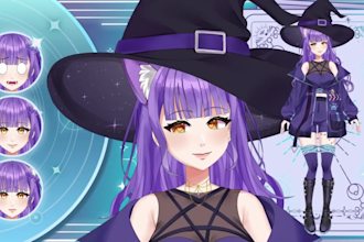 design anime vtuber model, live 2d vtuber model rigging for vtube studio
