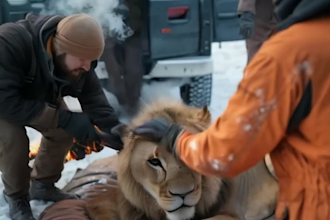 create ai videos of rescuing animals and an injured lion story