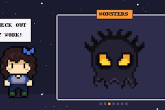 draw custom pixel art characters, sprites or avatars