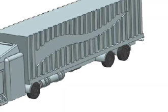 3d toy truck model created from few reference dimensions