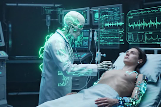 create an ai skeleton doctor style video
