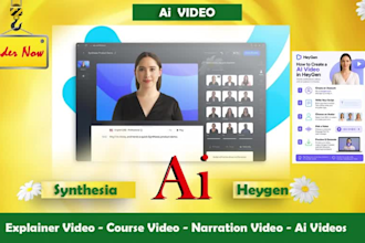 create ai explainer video, cours video and narration with synthesia and heygen