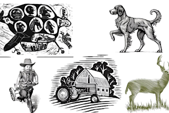 design a stunning medieval woodcut style illustration