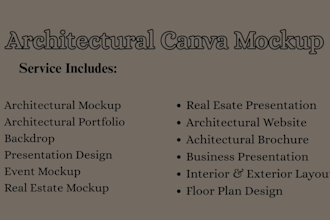create professional canva real estate and architectural presentation mockups