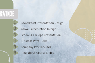 make high quality business  pitch decks  and student presentations