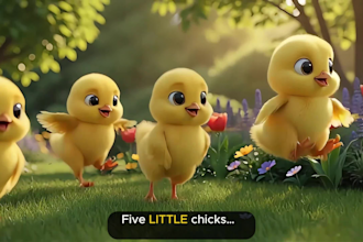 create 3d cartoon animation, ai video art, kids music video
