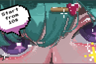 create aesthetic anime pixel art banners and headers
