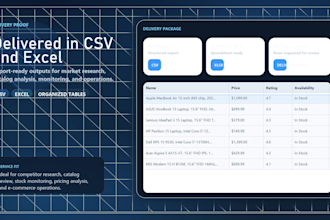 extract product data from any website into excel or CSV