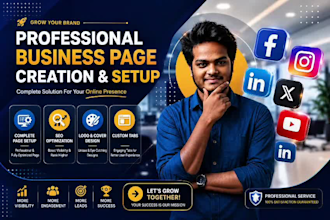 create and setup social media business accounts and pages