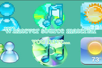 make 5 frutiger aero pixel art icons
