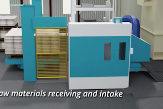 create 3d industrial video factory automation 3d manufacturing process animation