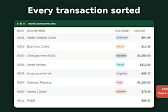 categorize bank and credit card transactions in excel or google sheets