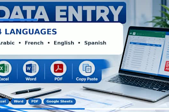 do arabic spanish french english data entry