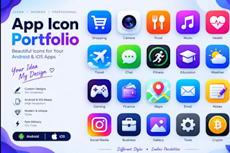 design a professional android or ios app icon