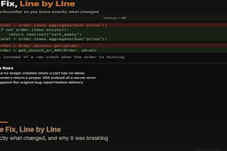fix bugs or review your django or fastapi python code