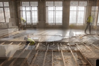 create high converting construction time lapse and floor repair video USA
