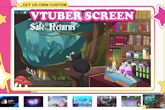 create custom animated twitch starting soon, brb and stream ending screen