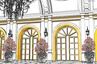 draw fantasy background and environment art for webtoon