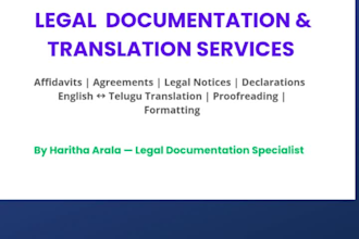 draft professional affidavits, agreements and translate