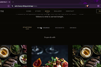design a luxury restaurant website with online table reservation