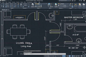 redraw 2d floor plan, architectural layout, and blueprint in autocad