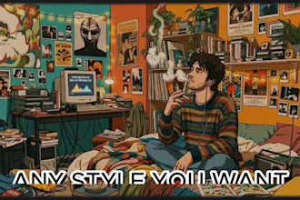 professionally create lofi animated videos and  music