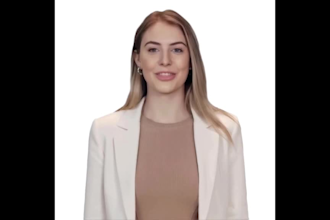 create hyper realistic ai female spokesperson  video