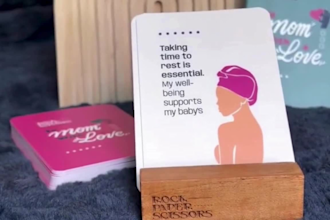 design affirmation cards, motivation cards, card game, 3d box mockup design