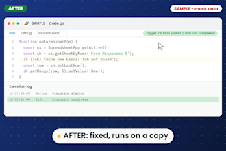 fix your google apps script errors and broken triggers