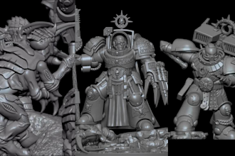 do custom 3d warhammer 40k, aos miniature model dnd stl figures for 3d printing