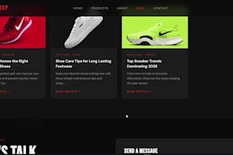design a modern shoes website for your business
