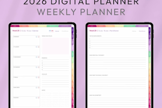 create custom digital planner and calendar, printable goodnotes ready in 24 hrs