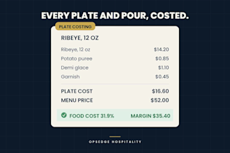 build a custom food cost, recipe costing, and bar inventory spreadsheet