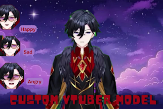 design and rig a professional 2d live2d vtuber model for your debut