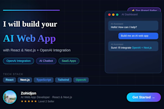 create ai powered web app with react, nextjs