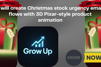 create christmas stock urgency email flow 3d  animation style pixar product
