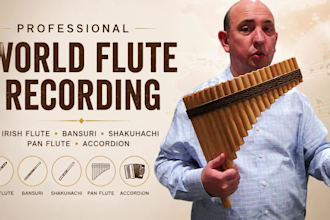 record world flute, irish flute, bansuri, shakuhachi, pan flute, and accordion